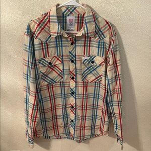 Plaid Button-Up Shirt